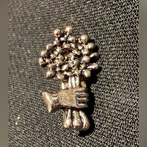 Vintage Bluebonnet in Hand Lapel Pin Tack Brooch